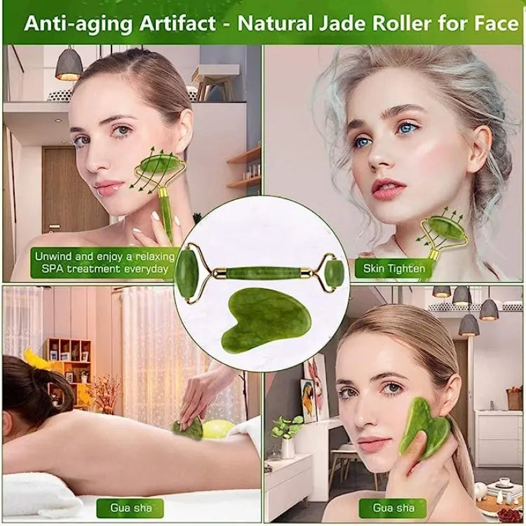 Jade Roller & Gua Sha Set Face Roller